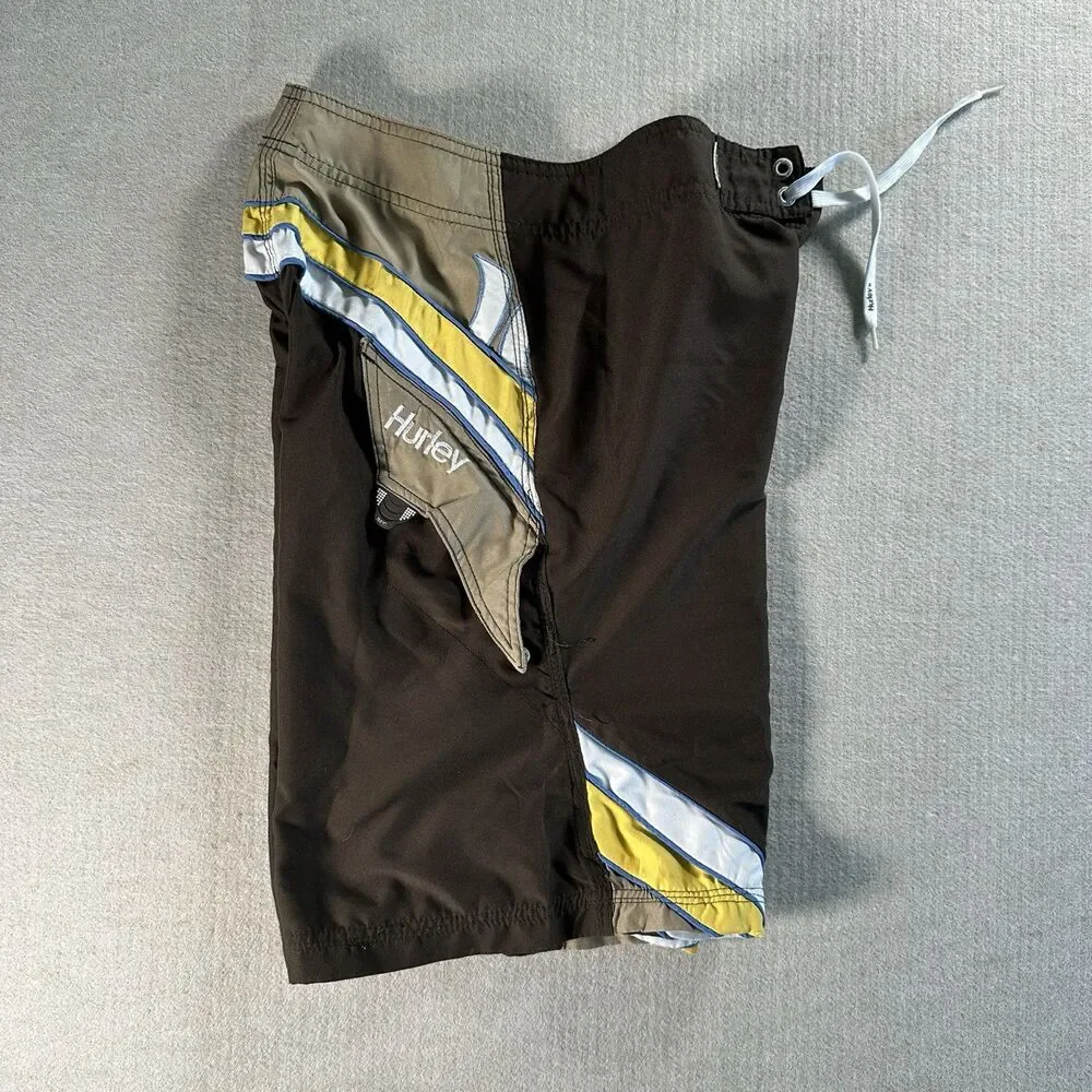 Hurley Boys Brown Board Shorts Swim Trunks Size 16 XL SURFING WAKEBOARD